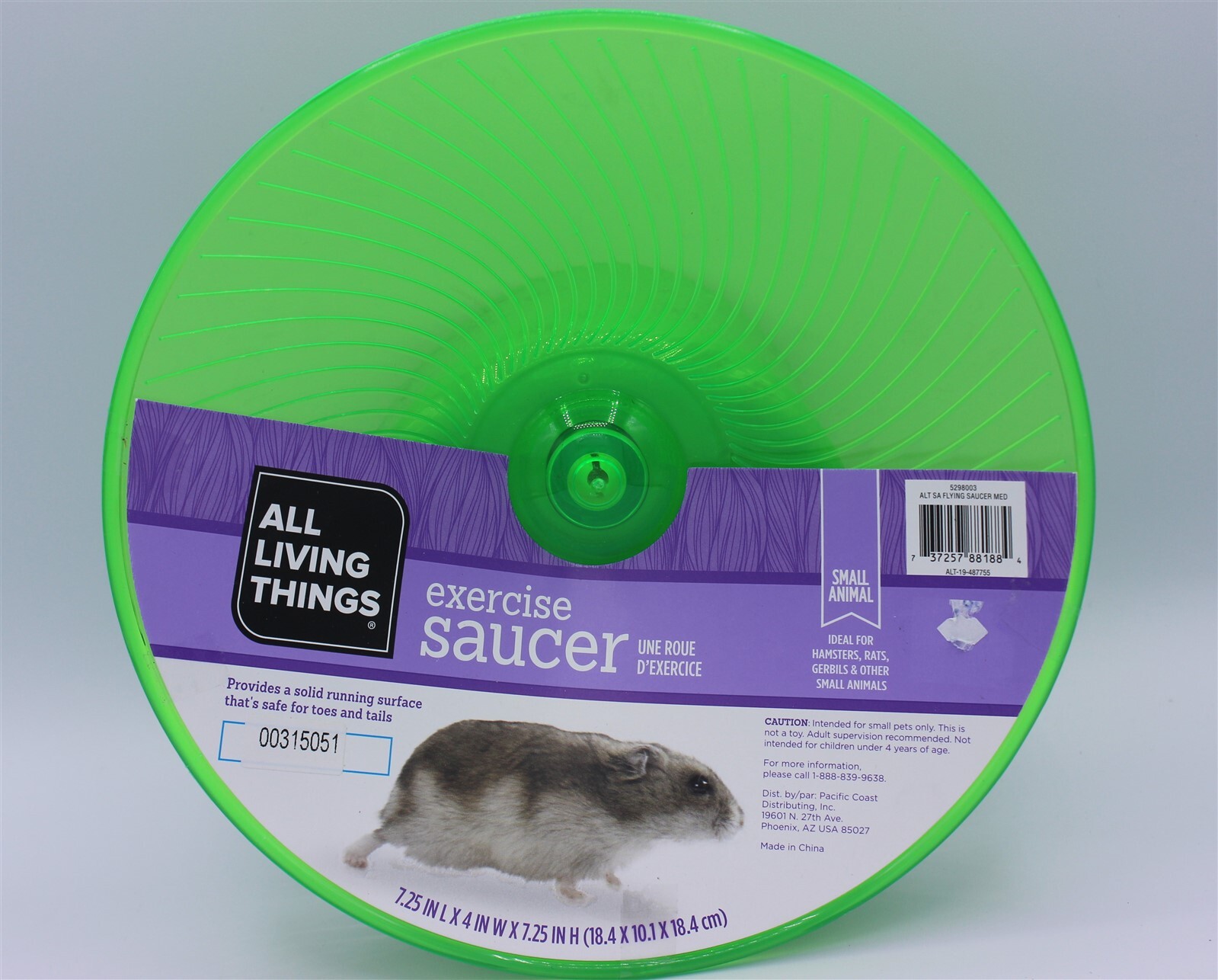 All Living Things Small Animal Exercise Saucer Green Hamsters and