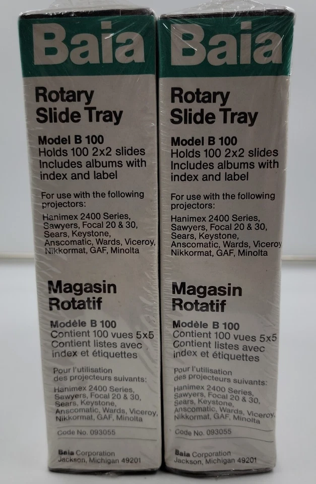 2 Lot BAIA Rotary Slide Tray Model B 100 New Sealed Each Holds 100 2x2 Slides - Image 3 of 4