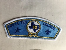 Circle Ten Council fully embroidered plastic back BSA CSP Patch white