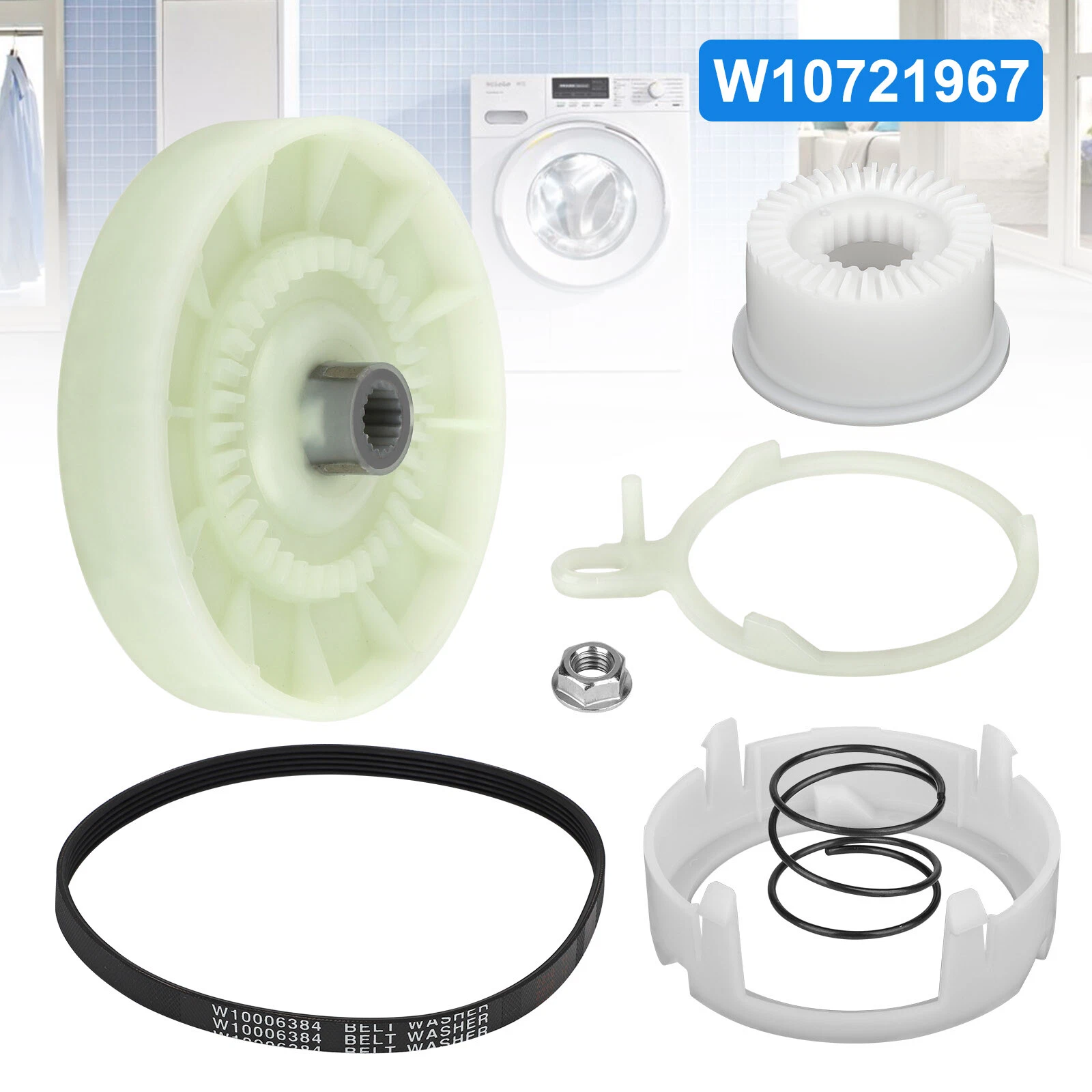 W10721967 Washer Pulley Clutch Parts Kit W10006384 for Whirlpool W10006356