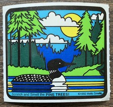 Mello Smello Pine Tree Scratch  Smell sniff Sticker, Vintage. Mint condition 