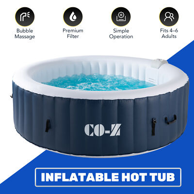 #ad #ad 7#x27;x7#x27; Inflatable Hot Tub Spa Portable Bathtub with 130 Jets Air Pump Ideal for 6 $339.99