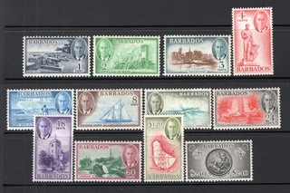 Barbados 1950 King George VI Set LHM