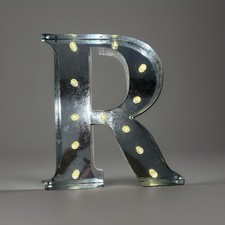 Light Up Marquee Letter R LED Metal Wall /Table Decor Initial Sign Battery 13  