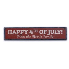 Happy Fourth of July Novelty Distressed Sign, Personalized Wood Sign