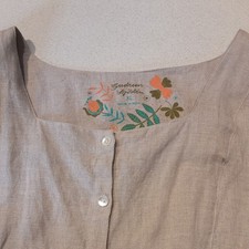 Gudrun Sjöden Tunika/Bluse Gr. XL Beige einf.Achselweite 62cm, Länge zirka 85cm 