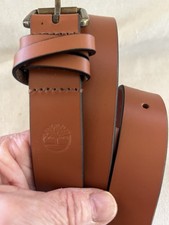 Cinturón Timberland Castaño Cuero Genuino con Detalle Entrecruzado India Talla L