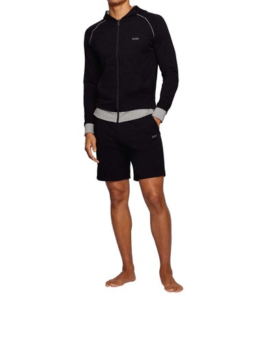 BOSS Herren Schlafanzughose Short Pants Logostickerei Grau Blau Schwarz  S-XXL - Afbeelding 15 van 18