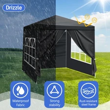 6.5'x6.5' Canopy Tent Party Wedding Portable Tent ,4 Removable Wall