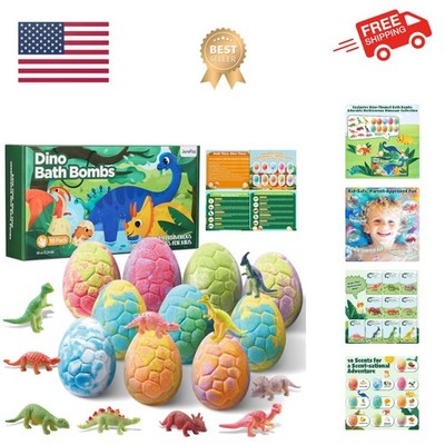 Dinosaur Bath Bombs for Kids with Surprise Inside, 10 Pack Natural Dino Eggs ...