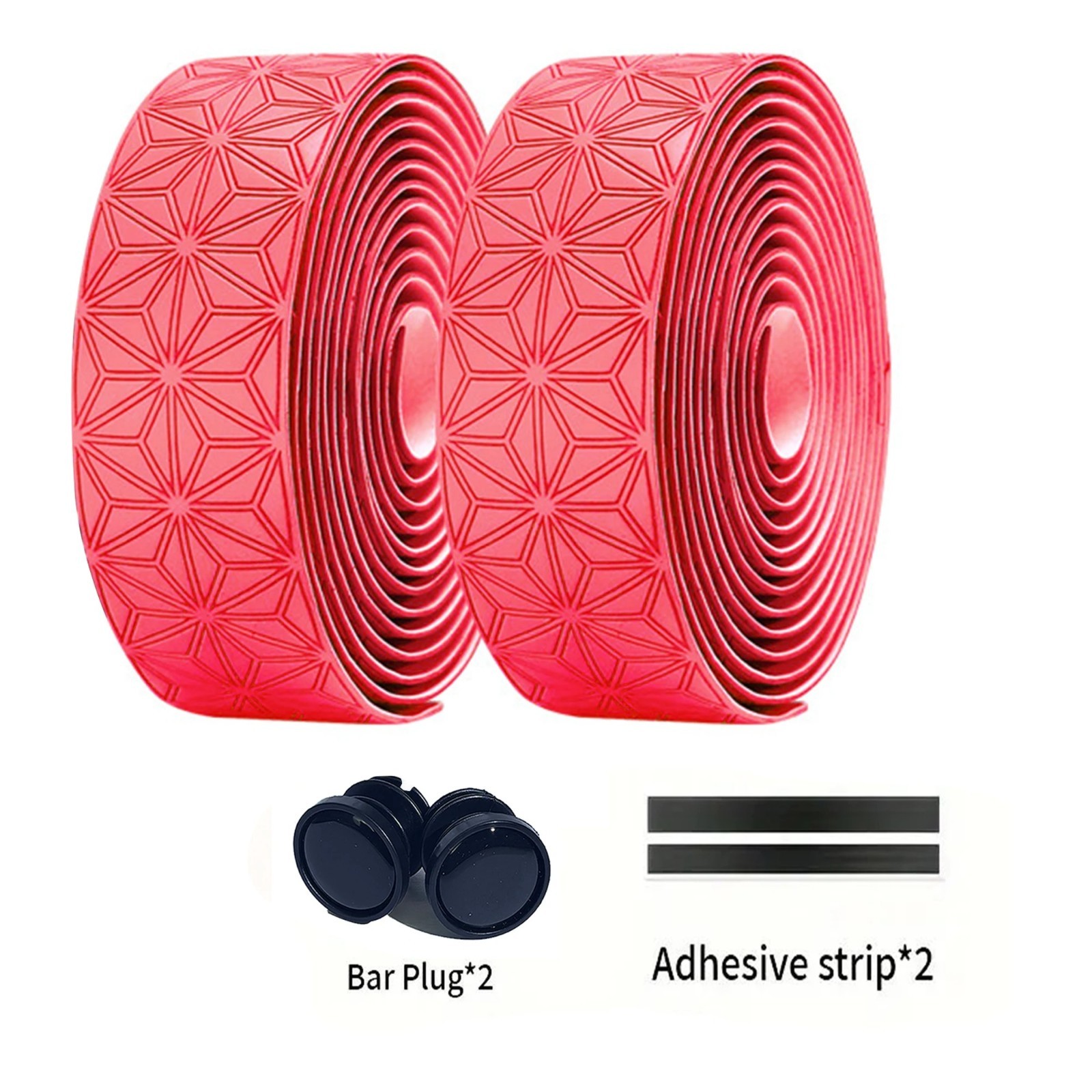 1 Pair Anti-Slip Road Bike Handlebar Tape PU Shock Absorbing Bar End Plugs