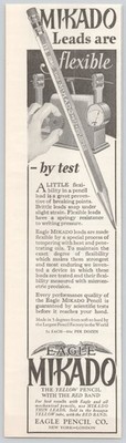 Mikado Pencils Eagle Pencil flexible leads Test 1930 Vintage Print Ad
