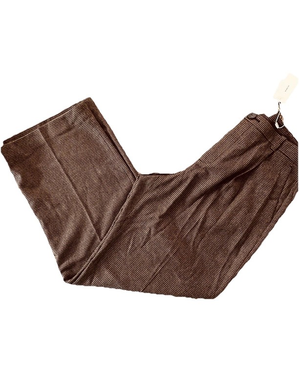 NWT  Vince Houndstooth Pleated Pants Brown Black - sz  12