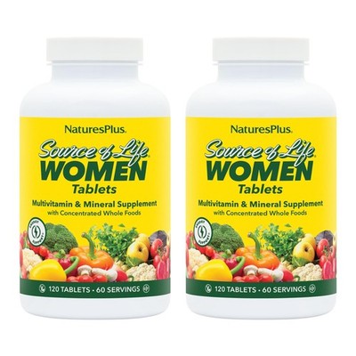 NaturesPlus Source of Life Women - 120 Tablets, Pack of 2 - Multivitamin & Mi...