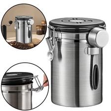 1,8L Kaffeedose Luftdicht Edelstahl Behälter für Kaffeebohnen inkl. Dosierlöffel
