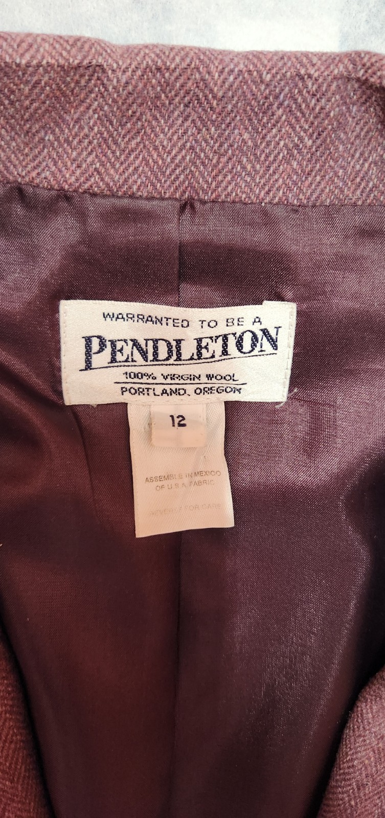 Vintage PENDLETON Light Maroon Blazer Jacket Coat… - image 3