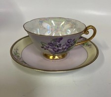 Vintage Meito China hand-painted tea cup and saucer, made in Japan