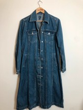 Gap medium blue denim button front midi dress shirt
