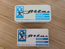 Atlas Sewing Machine Accessories Tin (Empty) + Box With Sewing Items & Booklet