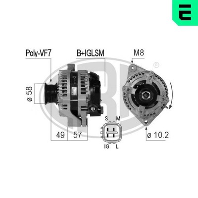 Lichtmaschine Generator Lima ERA 210775A für TOYOTA CRUISER PRADO HIACE LAND 14V