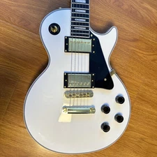 LP Custom Alpine White Electric Guitar HH Pickups Mahogany Body US warehouse 