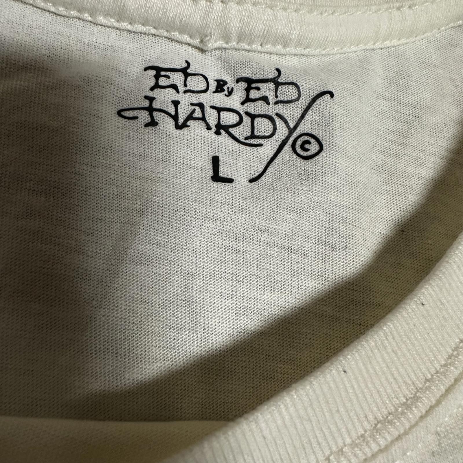 Ed Hardy men’s off-white, cream eagle graphic T-shirt, large thumbnail 2