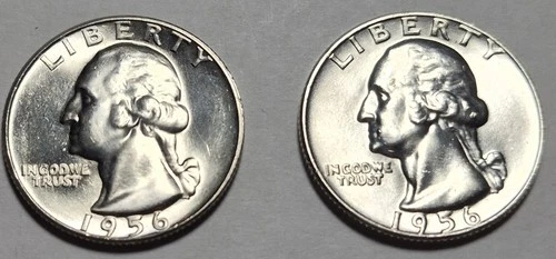 1956 And 1956D Washington Silver Quarters. Choice Uncirculated
