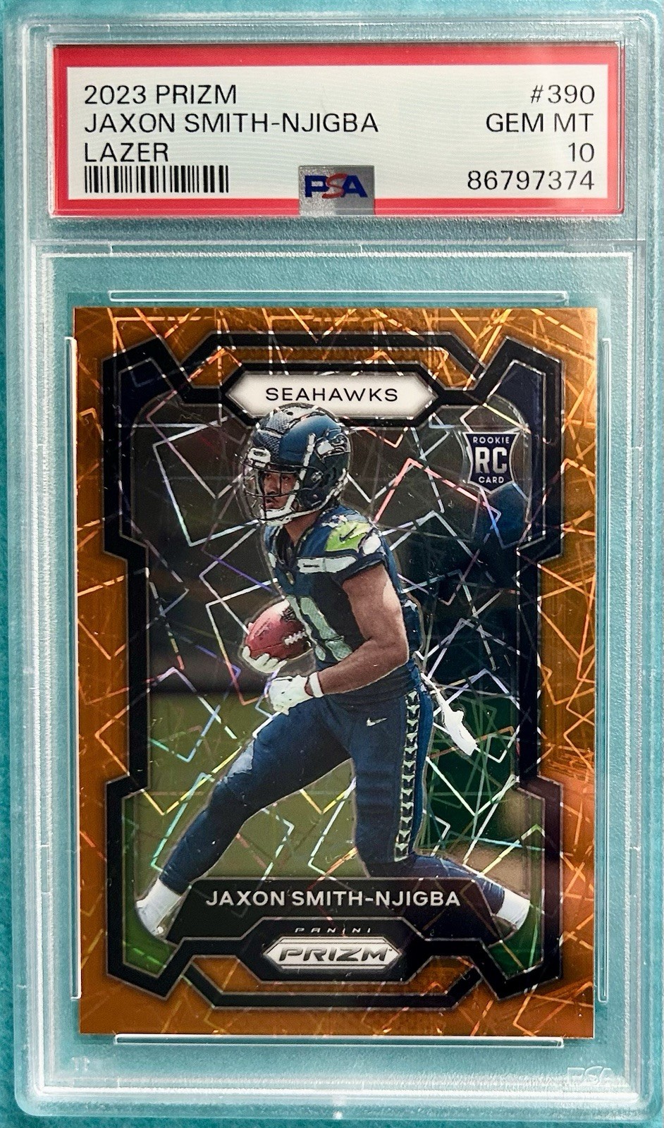 Jaxon Smith-Njigba Panini Prizm #390 Lazer Prizm