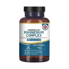 Magnesium Glycinate4-in-1 Complex 2000mg-High Strength Magnesium Tablet 90X-1BOX 3.80 per thousand milligrams