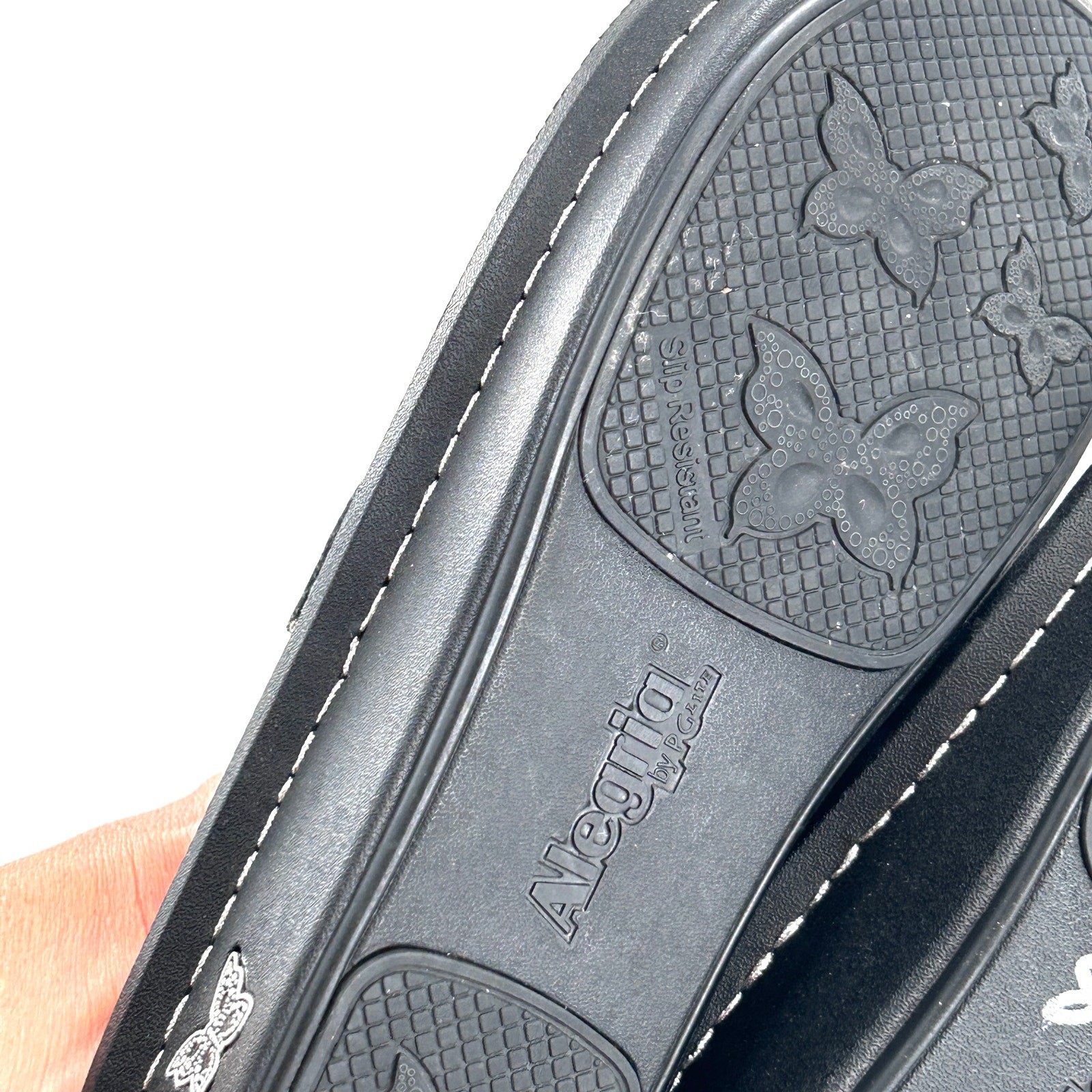 APL Sandali Alegria Carina catena posta 42 11 argento grigio pelle plateau comfort