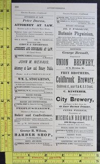 4 RARE Antique 1876 Advertisements – Grand Rapids MI Brewery Vtg Beer Ad
