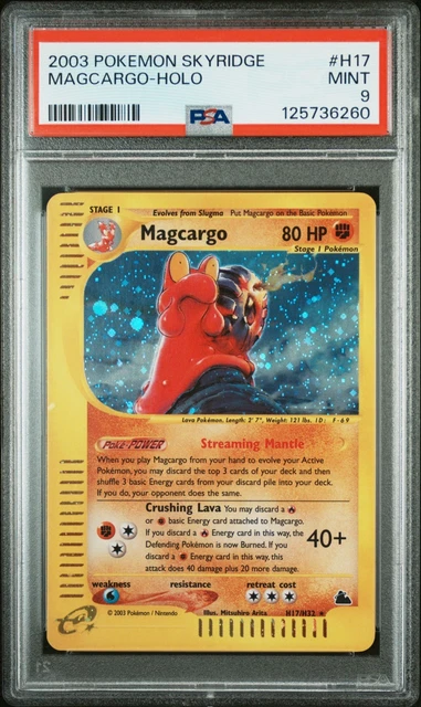 2003 POKEMON SKYRIDGE #H17 MAGCARGO-HOLO PSA 9
