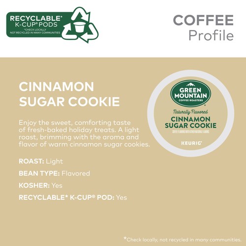 Green Mountain Coffee Roasters Cinnamon Sugar Cookie K-Cup Pods, 24 Count - 第 3/4 張圖片