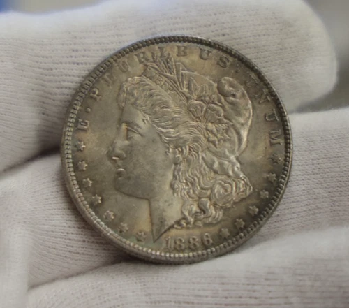 Super Toner 1886 US Morgan Silver Dollar $1 Unc