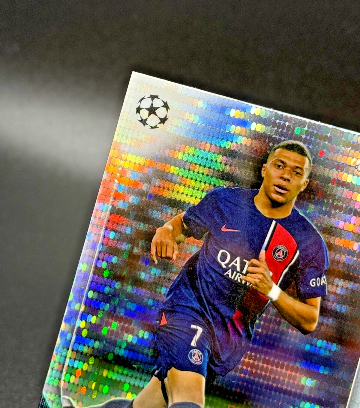 Kylian Mbappe 2023-24 Topps Chrome UCC #21 Pulsar Refractor Paris Saint-Germain view 3