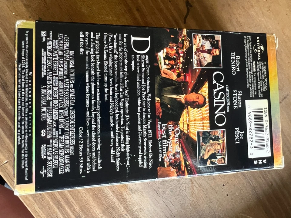 Casino ~VHS 2-Tape Set Widescreen Edition ~ Martin Scorsese 1996 Pre-owned - Image 2 of 3