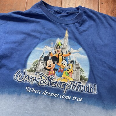 Vintage Walt Disney World Blue Where Dreams Come True Short Sleeve