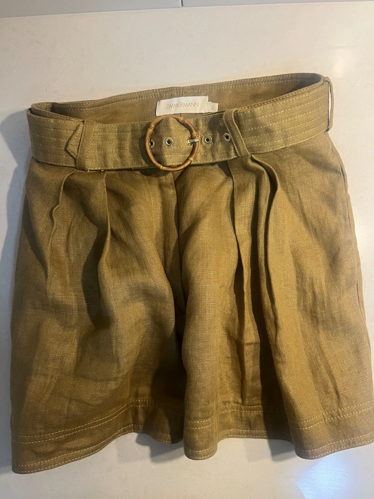 Zimmermann Belted Linen Shorts