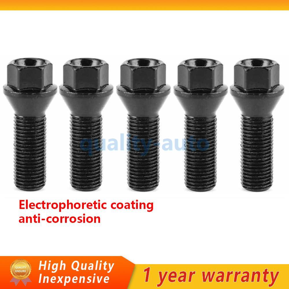 Set of 5 Wheel Black Lugs Bolts Nuts 36136781152 For BMW X3 E83 7 