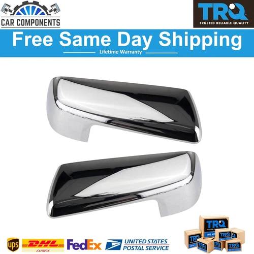 TRQ Mirror Cap Set Fits 2019-2021 Chevrolet Silverado 1500 GMC Sierra 1500