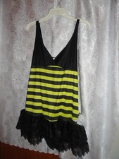 GIRL'S YELLOW AND BLACK DANCE/HALLOWEEN COSTUME-SIZE LARGE 12/14