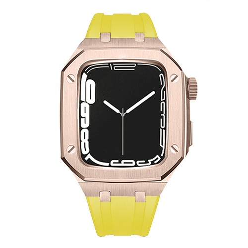 Stainless Steel Band Metal Case For Apple Watch 9 8 7 6 5 4 SE 45/44mm Mod Kit - Picture 35 of 68