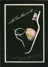 Hans Schleger 'ZERO' artwork on modern postcard - Martini Vermouth advert 1949