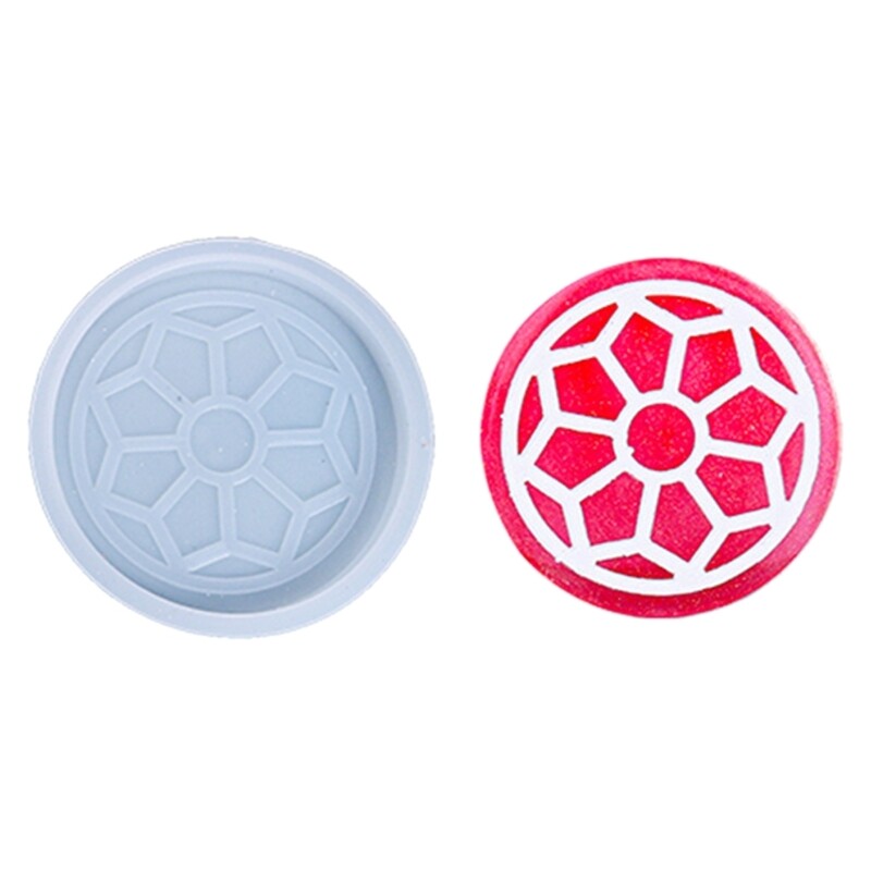 3-Piece Thick Silicone Molds for Resin Casting with Round Flower Design