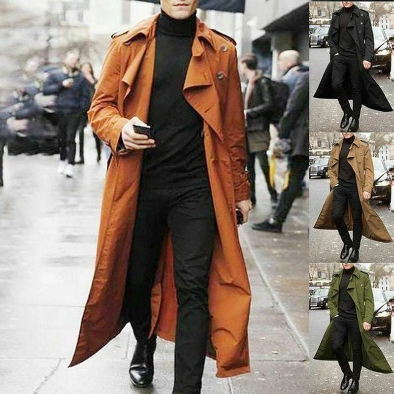 Tratado estético Temprano Chaqueta Para Hombre Gabardina De Negocios Abrigo Informal Entallado  Masculinas | eBay