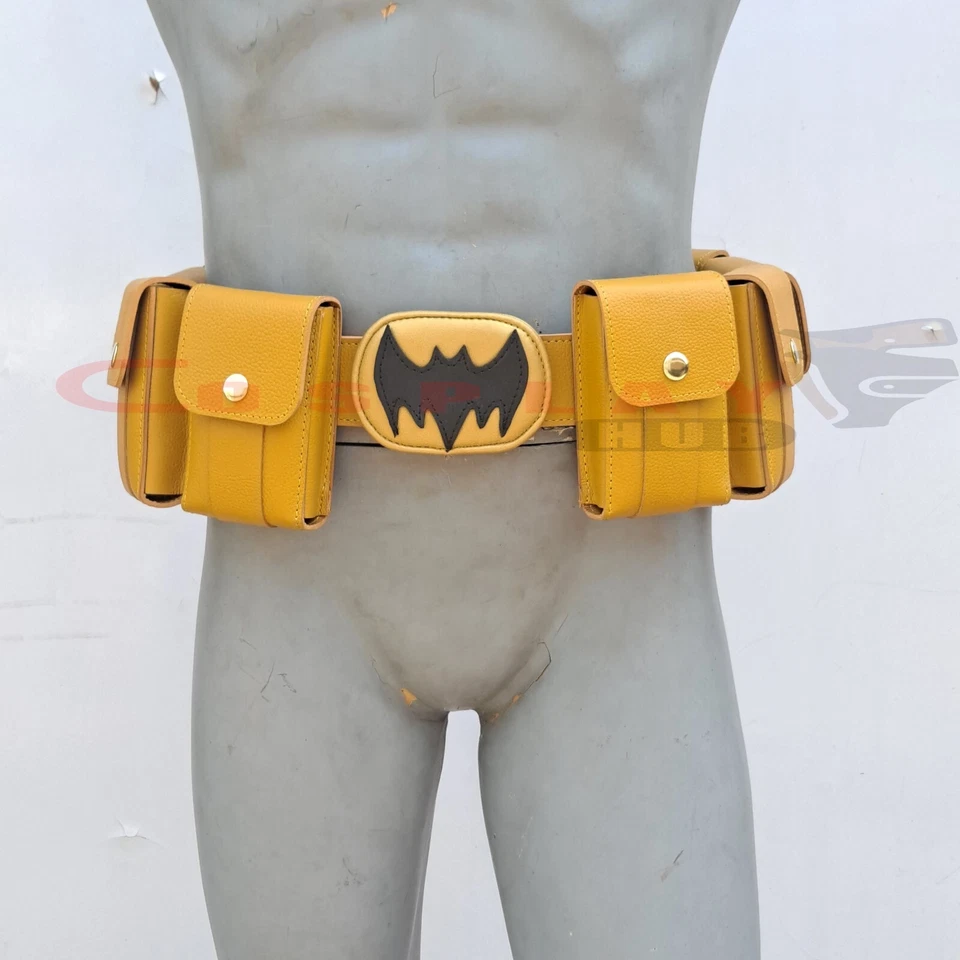 Cinturón de cuero inspirado en Batman Belt, Yellow Grace Belt, Batman Cosplay Belt Foto 2 de 4