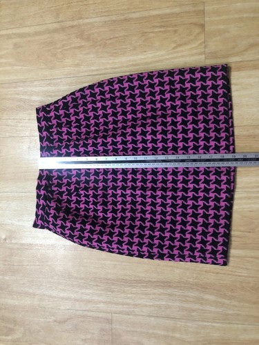 Charles Jourdan Wool Blend Skirt UK Size 8 Approx Size 64 Paris Black Pink Lined - Picture 18 of 21