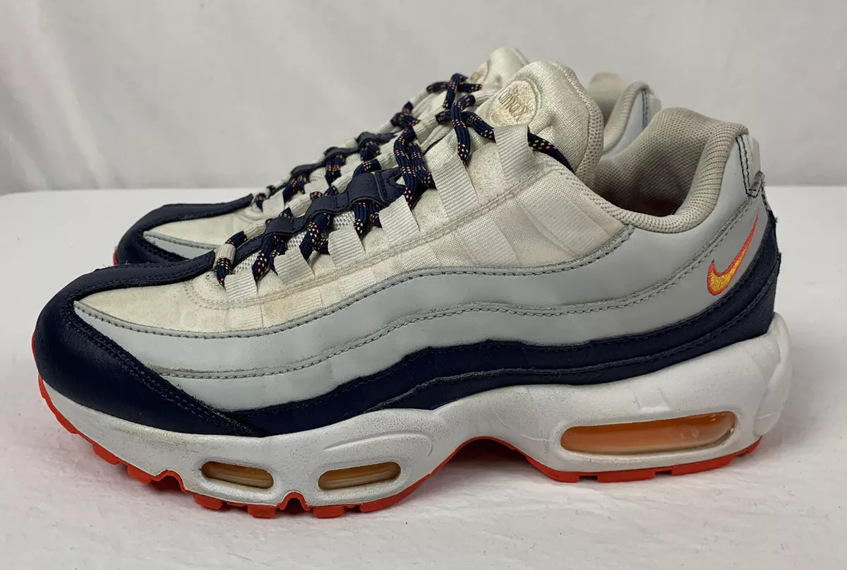 Nike Air Max 95 Running Shoes Navy Laser Orange Trainer Athletic