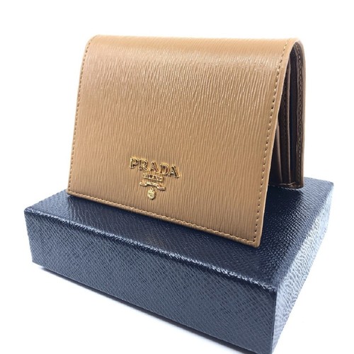 Prada Vitello Move Small Cipria Leather Flap Wallet NEW - Picture 2 of 7
