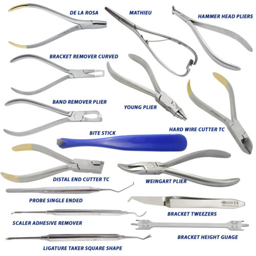 Orthodontic Weingart Young,Ortho Probe,Mathieu,Tweezer,Bracket Guage Ortho Tools - Afbeelding 1 van 21